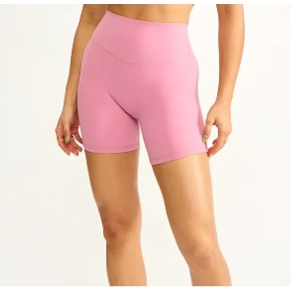 Buffbunny Biker‎ Shorts Womens M Pink High Waisted Athletic Workout Yoga
